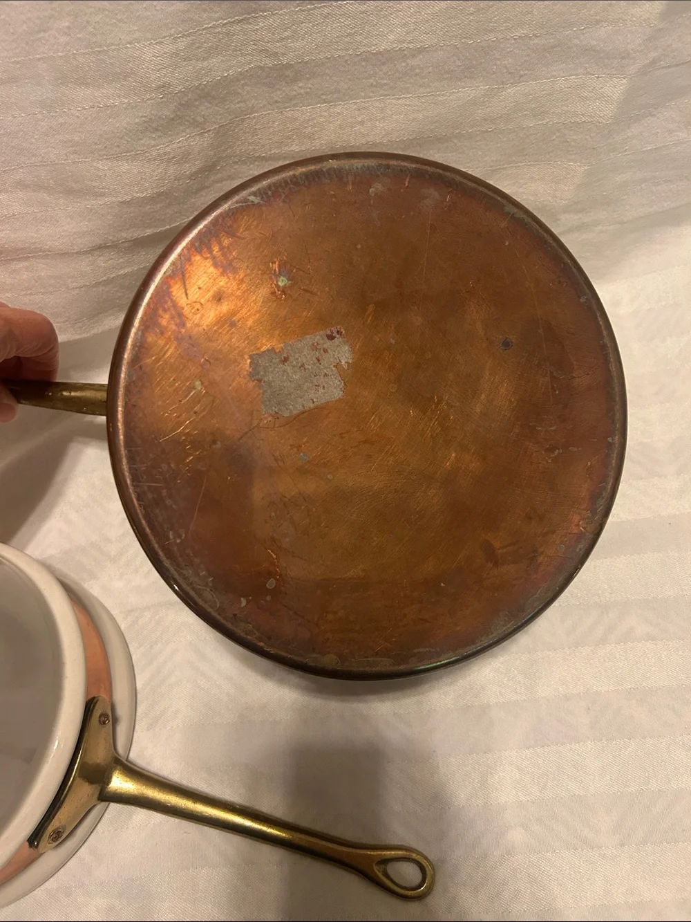 Copper Double Boiler Saucepan with Lid - made in Portugal